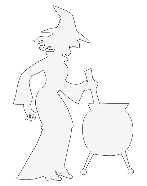 Witch outline printable